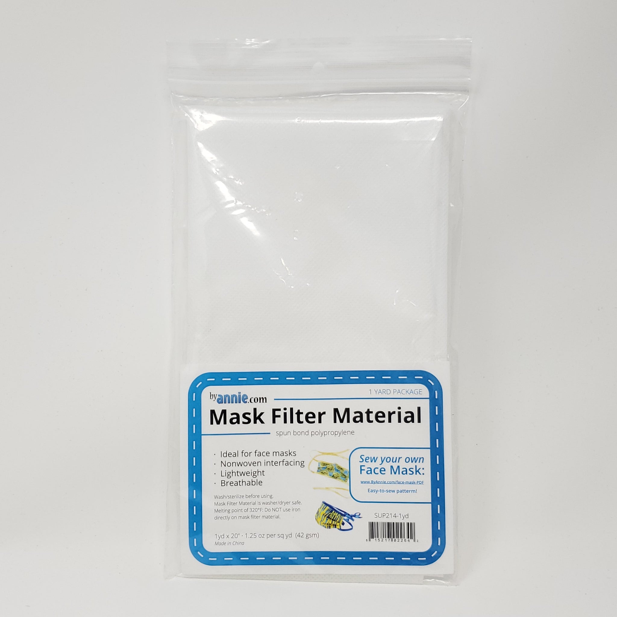 Mask Filter Material, Polypropylene, 20" x 1yd