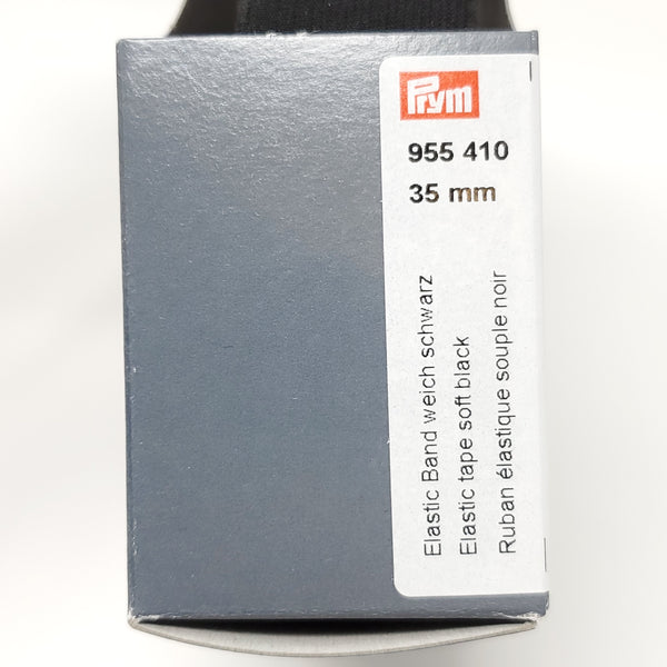 Prym Soft Elastic - 35mm wide - Black (by the yard)