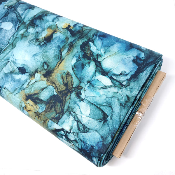 Journey -  Wideback - Alcohol Ink Coordinate (Blue/Green) - B23896-64 (1/2 Yard)