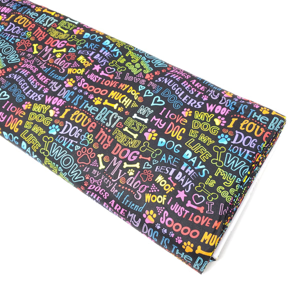 Dogs Best Friends Rainbow Writing - GAIL-C7032 BRIGHT (1/2 Yard)