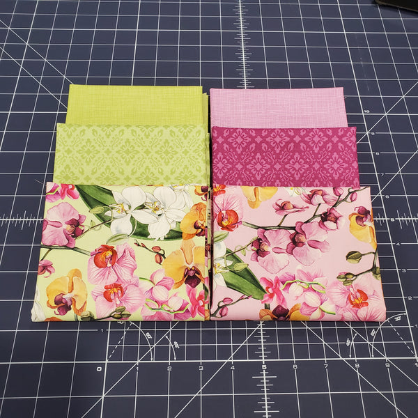 Hand-Cut Fat Quarter Bundle - Northcott Orchids in Bloom Bundle (6pc)