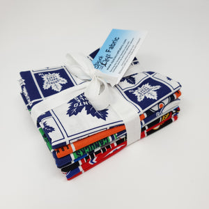 Hand-Cut Fat Quarter Bundle - NHL Canadian Hockey Teams (7pc)