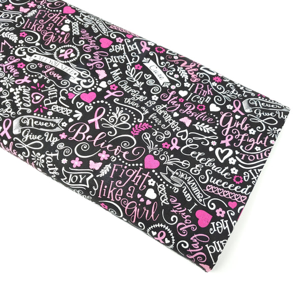 Breast Cancer Chalkboard - GAIL-C8408 BLACK (1/2 Yard)