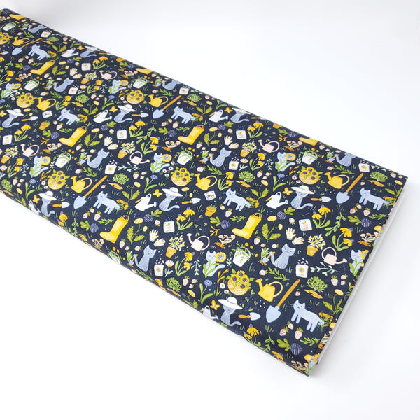 Meant to Bee - Gardening Cats - STELLA-DCJ1882 (1/2 Yard)