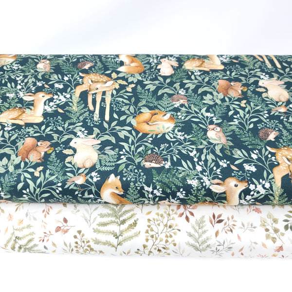 Little Fawn & Friends - Autumn Ferns & Leaves - STELLA-DNS1906 (1/2 Yard)