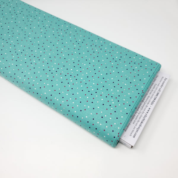 Riley Blake - Unicorn Kingdom - Dots w/ sparkle - SC10475-Teal (1/2 Yard)