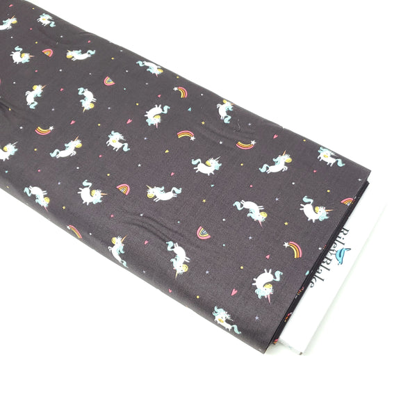 Riley Blake - Unicorn Kingdom - Unicorn Toss - C10471-Charcoal (1/2 Yard)