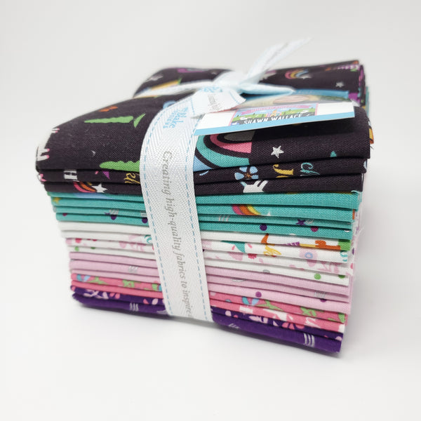 Fat Quarter Bundle - Riley Blake - Unicorn Kingdom w/ sparkle (18 pc)