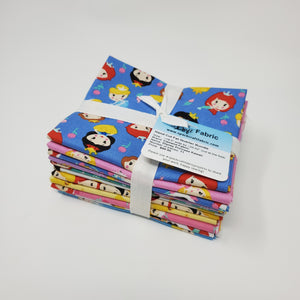 Hand-Cut Fat Quarter Bundle - Camelot Disney Princess Kawaii (11pc)