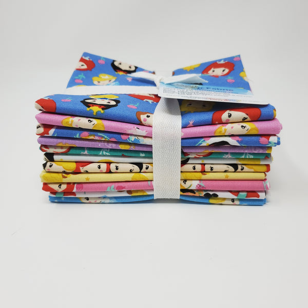 Hand-Cut Fat Quarter Bundle - Camelot Disney Princess Kawaii (11pc)