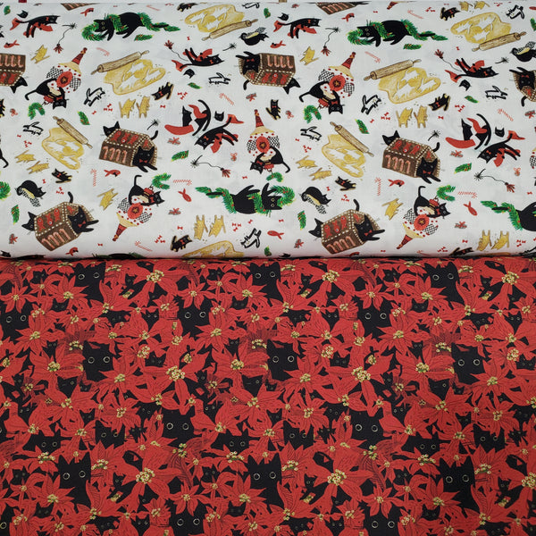 Meowy & Bright - Deck The Paws - STELLA-DLW1843 (1/2 Yard)