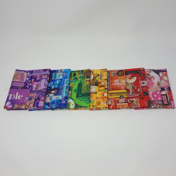 Hand-Cut Fat Quarter Bundle - Northcott Color Collage (7pc)