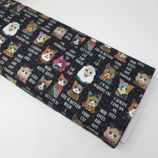 Life is Better With a Cat - What's the Cat Word? - 10415 (1/2 Yard)