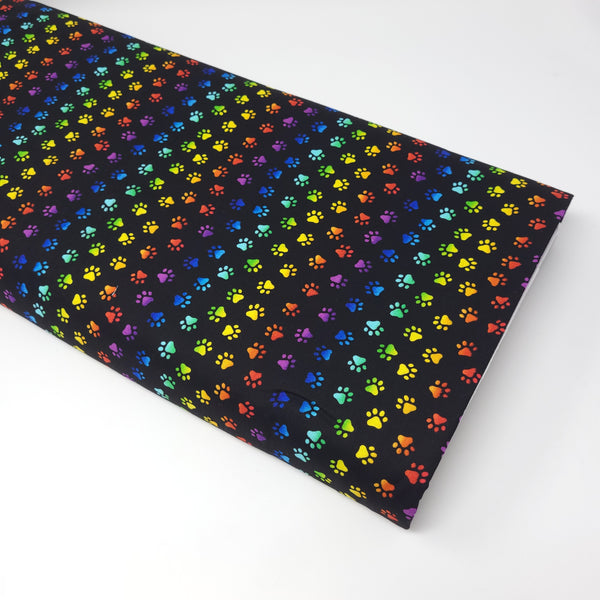 Crazy for Cats - Neon Cat Paws - CAT-C8586  BLACK (1/2 Yard)