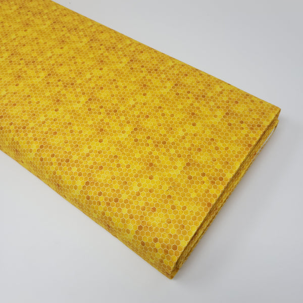 Queen Bee - Tiny Honeycomb Pattern - BEE-CD1359  HONEY (1/2 Yard)