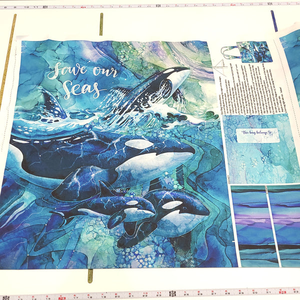Whale Song - Bag Panel - DP24990-44 (per panel)