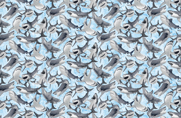 Stonehenge - Shark Attack - Sharks - 24061-42 (1/2 Yard)