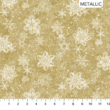 Sparkle Snowflake Fabric in Gold Holiday Cotton with gold metallic thr –  Angels Neverland