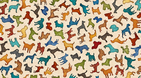 Must Love Dogs - Silhouette Toss - 26937 E (1/2 Yard)