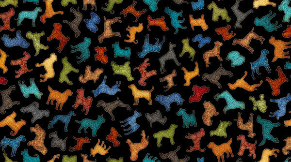 Must Love Dogs - Silhouette Toss - 26937 J (1/2 Yard)