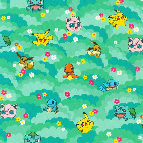 The Pokemon Co - Sunny Days Pokemon - AOPD-21307-7 GREEN (1/2 Yard)