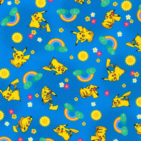 The Pokemon Co - Sunny Days Pokemon - AOPD-21309-4 BLUE (1/2 Yard)