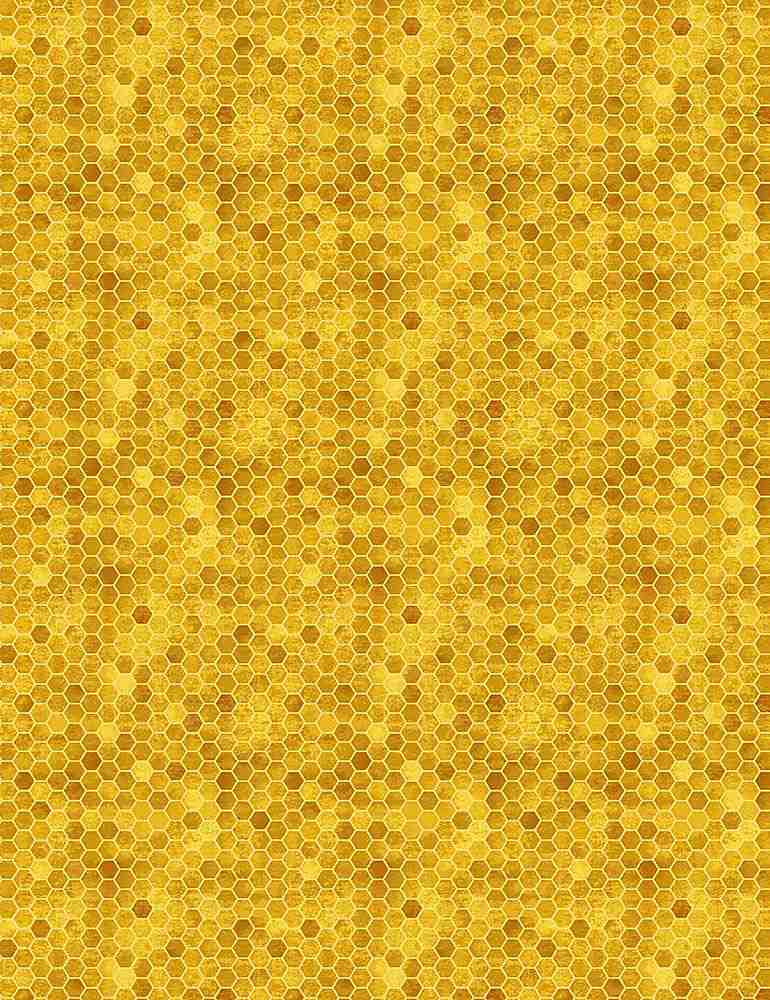 Queen Bee - Tiny Honeycomb Pattern - BEE-CD1359  HONEY (1/2 Yard)