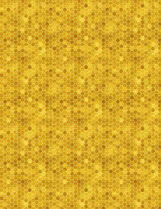 Queen Bee - Tiny Honeycomb Pattern - BEE-CD1359  HONEY (1/2 Yard)
