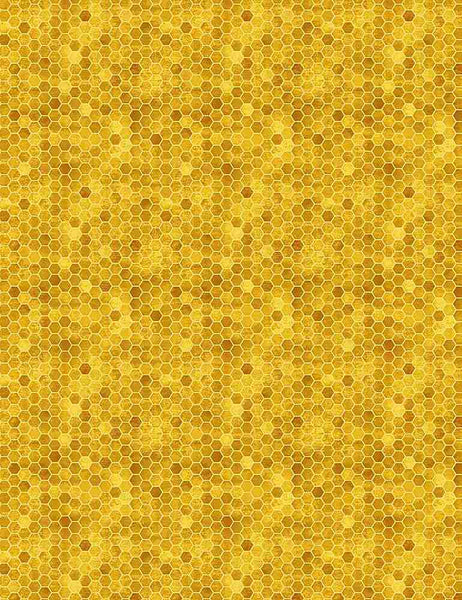 Queen Bee - Tiny Honeycomb Pattern - BEE-CD1359  HONEY (1/2 Yard)