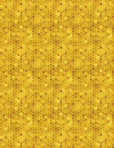 Queen Bee - Tiny Honeycomb Pattern - BEE-CD1359  HONEY (1/2 Yard)