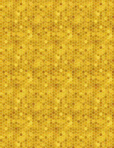 Queen Bee - Tiny Honeycomb Pattern - BEE-CD1359  HONEY (1/2 Yard)