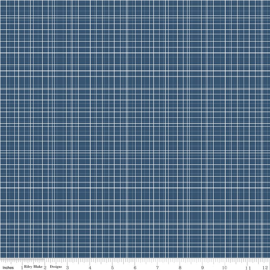 Bloom and Grow - Navy Plaid - C10115-NAVY (1/2 Yard)