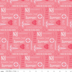 Nobody Fights Alone - Nurses Care - C10422-PINK (1/2 Yard)