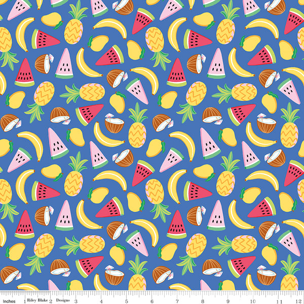 Rainbowfruit - Let's Get Coconuts - C10891-BLUE (1/2 Yard)