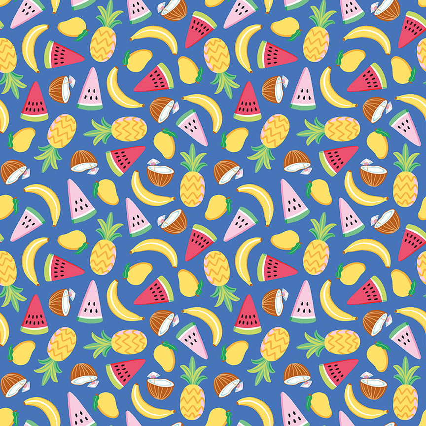 Rainbowfruit - Let's Get Coconuts - C10891-BLUE (1/2 Yard)