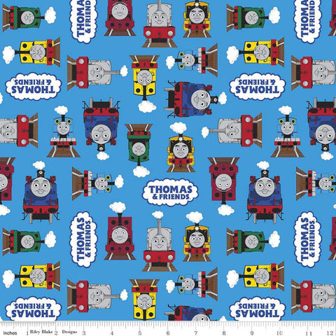 Riley Blake - All Aboard with Thomas & Friends - Friends - C11001-BLUE (1/2 Yard)