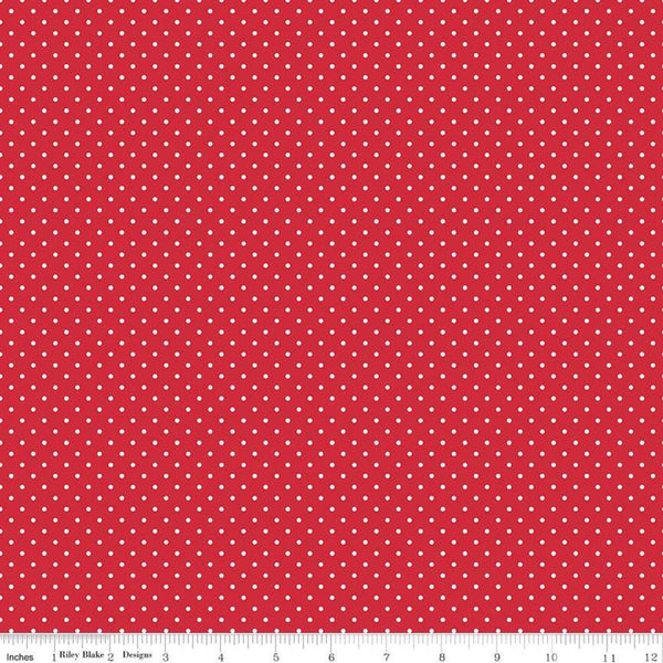 Riley Blake - Red Swiss Dot - C670-80 (1/2 Yard)