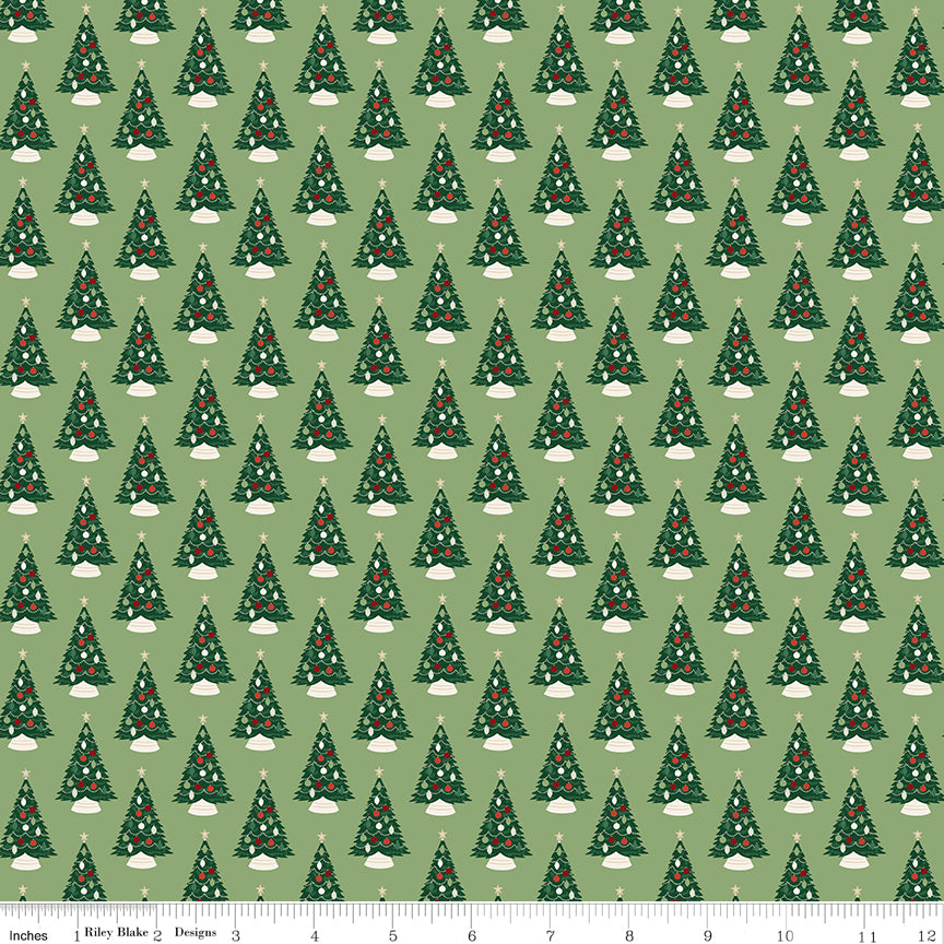 Christmas Traditions - Christmas Trees - C9591-GREEN (1/2 Yard)