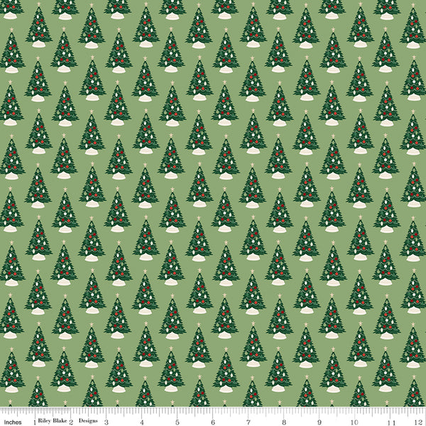 Christmas Traditions - Christmas Trees - C9591-GREEN (1/2 Yard)