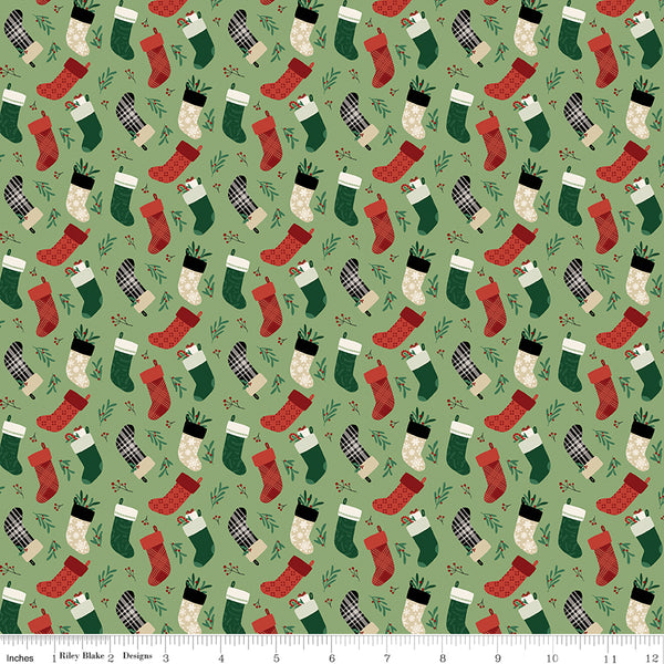 Christmas Traditions - Stockings - C9594-GREEN (1/2 Yard)