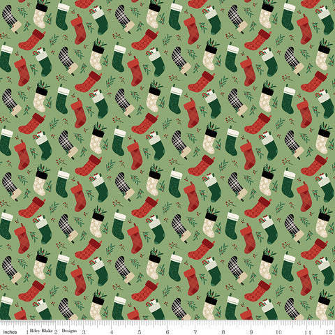 Christmas Traditions - Stockings - C9594-GREEN (1/2 Yard)