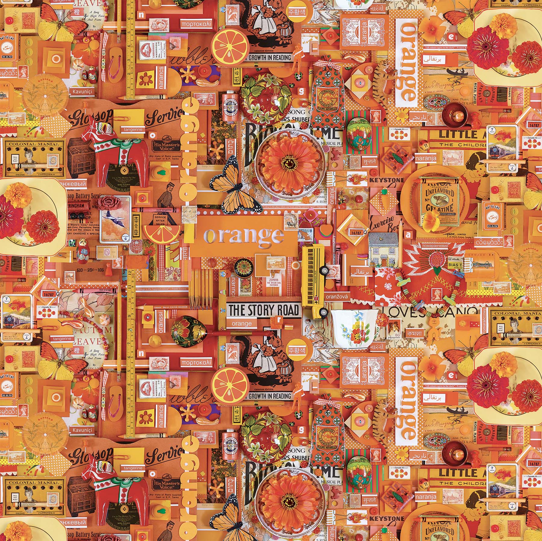Northcott - Color Collage - Orange - DP22415-54 (1/2 Yard)
