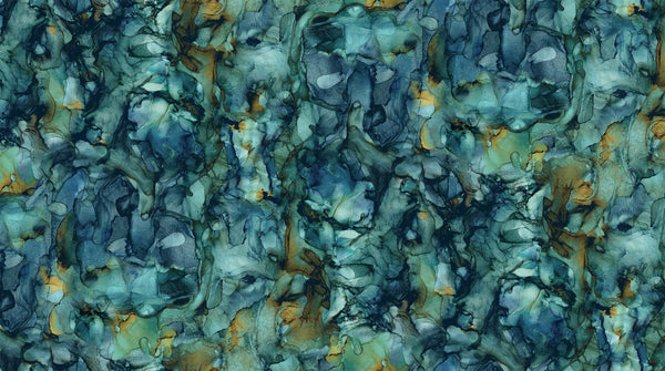 Journey -  Wideback - Alcohol Ink Coordinate (Blue/Green) - B23896-64 (1/2 Yard)