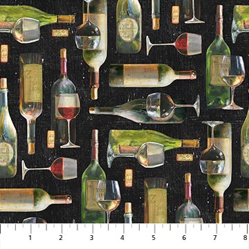 Life Happens, Wine Helps -  Wine Bottles - DP46561-99 (1/2 Yard)