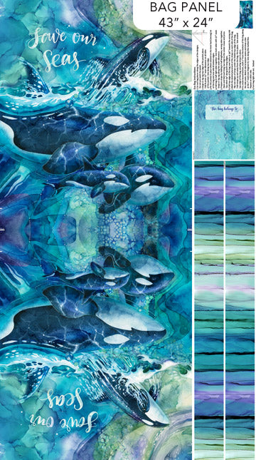 Whale Song - Bag Panel - DP24990-44 (per panel)