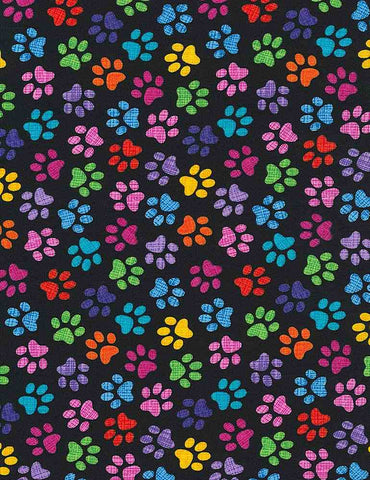 Rainbow Paws - GAIL-C9328 BLACK (1/2 Yard)