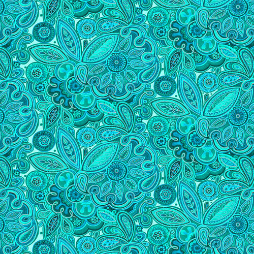 Ovarian Cancer Inspiration - Medallion - M1760-76 Teal (1/2 Yard)