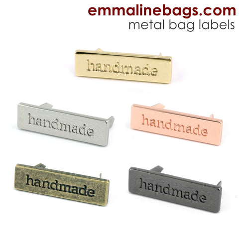 Metal Bag Label:  "handmade" (5 finishes)