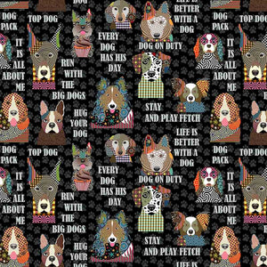 Life is Better With a Dog - What's The Word? - 10387 (1/2 Yard)