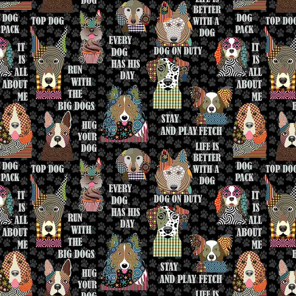 Life is Better With a Dog - What's The Word? - 10387 (1/2 Yard)